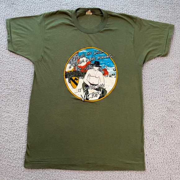 Vintage 90s Screen Stars Apocalypse Now Napalm Victory T Shirt Olive Mens L